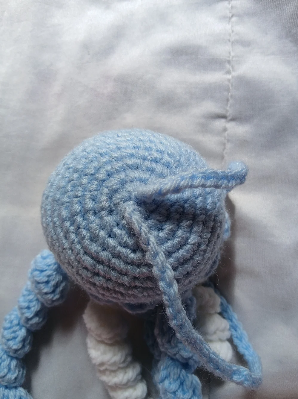 Blue Crochet Jellyfish - Picture 3 of 5